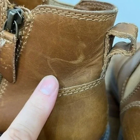 Cougar Womens Chelsea Boots 7 Brown Leather Ankle Zip Chunky Tan Zip Outerwear - Picture 14 of 16